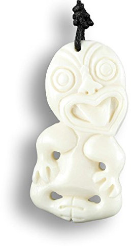 Island Piercings Handgefertigter Tiki Anhänger im Maori Design inkl. Band PB245