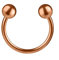 Piercingfaktor Hufeisen Ring Horseshoe Edelstahl Piercing Brust Nippel Lippe Nase Septum Tragus Ohr Helix Intim mit Kugeln Rosegold 1,6mm x 10mm x 4mm