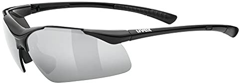uvex sportstyle 223 - Sportbrille für Damen und Herren - 100% UVA-, B, C Schutz - druckfreier Sitz & perfekter Halt - black/silver - one size