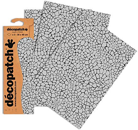 Clairefontaine C535O Decopatch Papier, 3er Pack Silber mit Giraffenmotiven