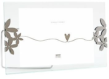 Deknudt Frames S59ZE3 Cadre Photo en Verre Fleurs Argenté 15 x 20 cm