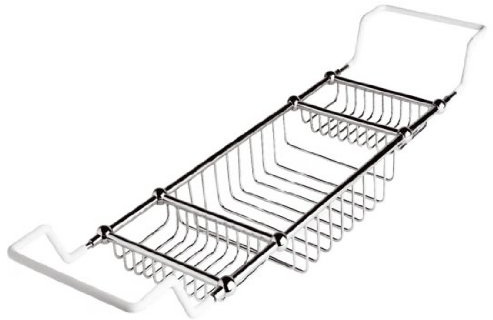 MILANO Adjustable Bathroom Bath Rack Chrome | Brass Construction. Fits Over Your Bath. Stores Your Bath Products. Traditional Style. Width Adjustable Design.