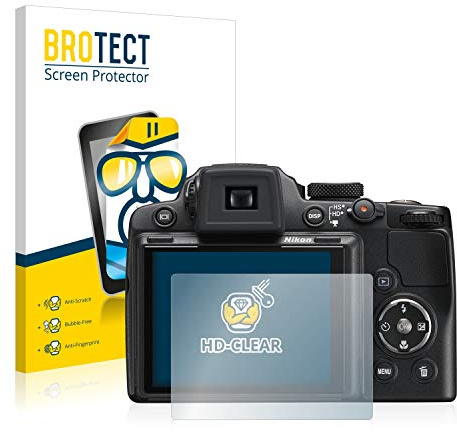 BROTECT (2 Stück Schutzfolie für Nikon Coolpix P500 Displayschutz Folie Made in Germany, Ultra-Klar