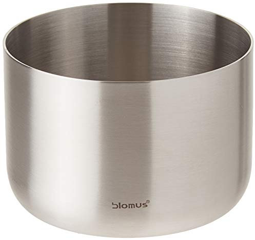 blomus -BASIC- Snackschale S aus mattiertem Edelstahl, Servierschale Dip-Schale, Deko-Schüssel für Dessert, Obst, Sauce für Beilage, spülmaschinengeeignet (H / B / T: 5,5 x 8 x 8 cm, Edelstahl, 63633)
