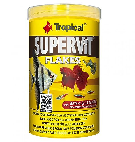 Tropical Supervit Premium Hauptfutter, Flockenfutter für alle Zierfische, 1er Pack (1 x 1 l)