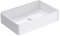 doporro Waschbecken Aufsatzwaschbecken Keramik BxTxH: 590x380x135 mm weiß glänzend Eckig Aufsatzbecken ohne Hahnloch&Überlauf Gäste WC Handwaschbecken Waschtisch Brüssel105D