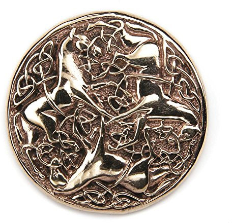 Drachensilber Keltische Pferde Brosche Schmuck Bronze Fibel Mittelalter Gewand Verschluss Männer Frauen Schließe