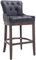CLP Tabouret De Bar Lakewood Revêtement Cuir Véritable I Siège Bien Rembourré I Chaise Haute avec Piètement A 4 Pieds Et Repose-Pieds en Bois, Couleur:Noir