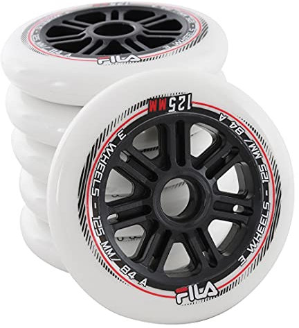 Fila Wheels 125mm/84A X 8 Rollen, Weiß, 125 mm