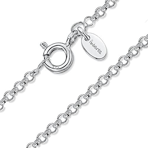 Amberta 925 Sterlingsilber Damen-Halskette - Erbskette - Rolokette - 1 mm Breite - Verschiedene Längen: 40 45 50 55 60 70 cm (70cm)