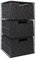 EHC Woven 3 Drawer Storage Unit Cabinet For Bathroom, Bedroom - Black