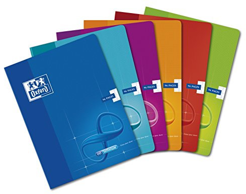 Oxford Infinium Lot de 10 Cahiers Grands carreaux Seyès 96 pages 24 x 32 Couleurs Assorties