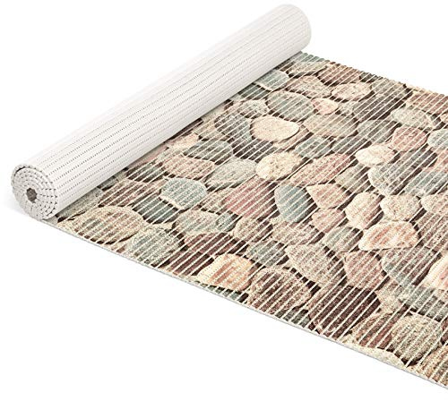 ANRO Weichschaummatte Badematte Bad Dusche WC Vorleger Teppich Antirutsch Badläufer Steine Mehrfarbig 200x65cm