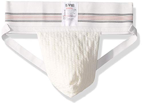 GYM mens 3 Wide Band Classic Athletic Supporter, White, XL