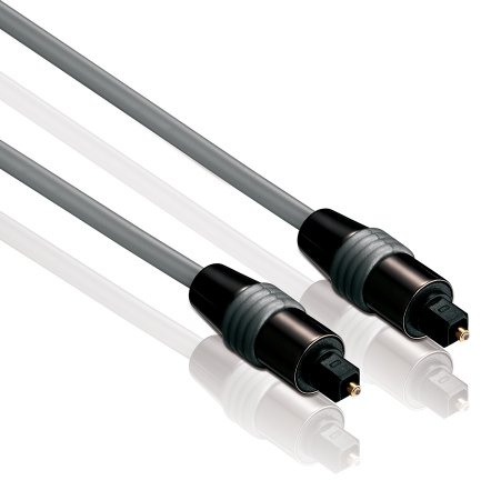 HDSupply TC030-030 Toslink S/PDIF Audio Kabel, optisch LWL, Stecker-Stecker, Ø 6,0mm, 3,00m, Grau