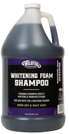 Weaver Livestock Whitening Shampoo for Horses, Pigs, Cattle, Gentle, and Effective Coconut-Based Hide, Hair, and Shampoo, Daily Use, Cattle Show Supplies, 1 Gallon