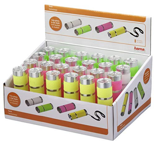 Hama FL-40 FL-40-Linterna (Headband Flashlight, LED, AAA, (Verde, Rosa, Color Blanco, Amarillo, Aluminio) Colores aleatorios, 1 unidad