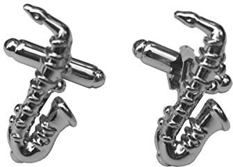 Miniblings Saxofon Manschettenknöpfe Miniblings Knöpfe + Box Saxophon Sax Musik Saxofonist - Herrenschmuck Manschettenknopf Cufflinks Hemdknöpfe I Holzbox inklusive