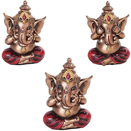 Pacific Trading Colorful Siehe hören Nicht sprechen Ganesha Eastern Erleuchtung Lord Skulptur