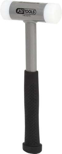 KS Tools 140.5272 Mazzuola, Antirimbalzo, con Manico Tubolare in Acciaio Stabile e Robusto, Teste Intercambiabili in Resistente Polia mmide Antischeggia Peso 590 G, 295 mm