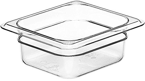 Camwear Food Pan, Plastic, 1/6 Size, 2 - 1/2 Deep, Polycarbonate, Clear, Nsf (6 Pieces/Unit) by Cambro