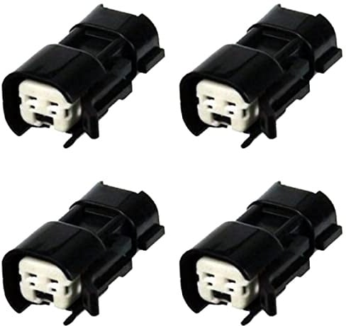 KFZ Ersatz Stecker Einspritzdüse Benziner 4 x Adapter EV6 (Female) auf NIP-DEN (Male) kompatibel zu Bosch Nippon Denso Injektoren