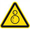 Warnschild: Warnung vor gegenläufigen Rollen nach ISO 7010 5cm sl Folie, Bogen = 6 Stück gemäß ISO 7010, W025