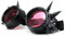 4sold (TM Steampunk Antique Copper Cyber Goggles Rave Goth Vintage Victorian Like Sunglasses All Pictures (Schwarz mit Nieten)