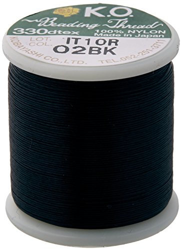 K.O. Fil de nylon japonais pour perles Delica 50 m Noir