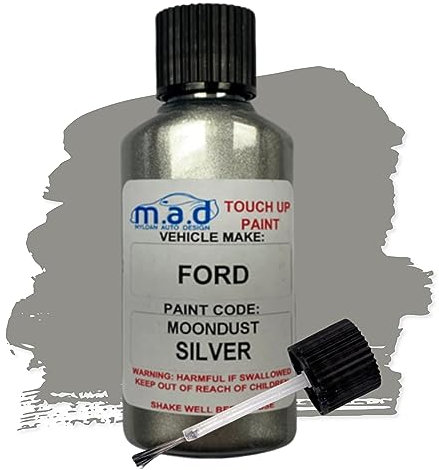 M.A.D MYLDAN AUTO DESIGN M.A.D PAINTS TOUCH UP PAINT FOR FORD MOONDUST SILVER PAINT TOUCH UP KIT 30ML COMPATIABLE WITH FIESTA FOCUS ETC