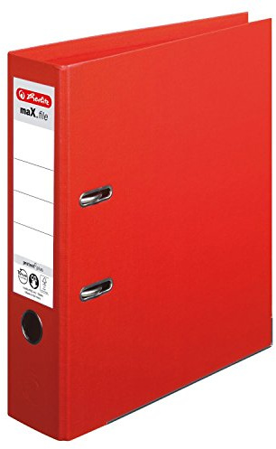 Herlitz 10834331 Ordner maX.file protect+ A4, 8 cm (4er Pack | Rot)