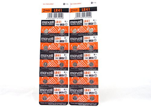 20 Maxell AG3/LR41/192/392 Pile Bouton Alkaline Pile alcaline, Lot de 2 x 10, Longue durée de Vie (Durée de Vie Date markiert)