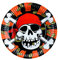 Amscan - 551935-8 Assiettes Pirate - Diamètre - 23 cm - Rouge/Noir