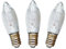AUSWAHL 8V - 55V - netSells - 3er Set - 12V 3W Topkerze Riffelkerze Spitzschaftkerze - für Schwibbogen u. Lichterketten - für INNEN - für 20 Brennstellen - klar