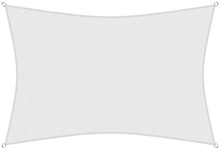 sunprotect 83237 Professional Sonnensegel, 6 x 4 m, Rechteck, Wind- & wasserdurchlässig, weiß
