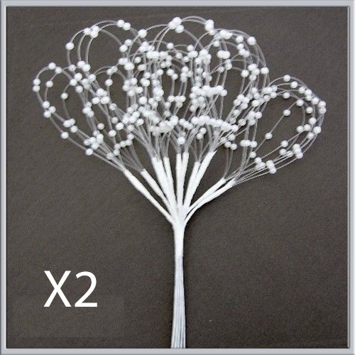 24 Pearl loop bead spray [ 2 bunches ] white