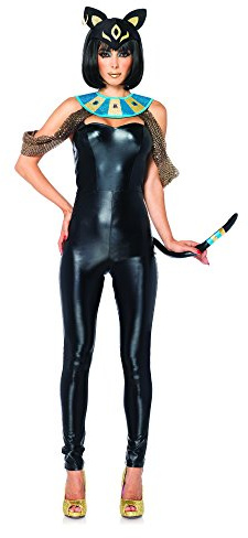 Leg Avenue 85298 - Ägyptische Katzengöttin Kostüm Set, 3-teilig, Größe M, schwarz