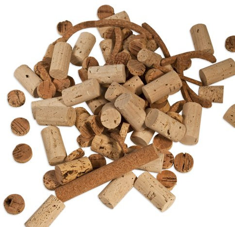 Cleverbrand Korken zum Basteln, Weinkorken zum Basteln, Flaschenkorken, Bastelkork, Kork ca. 200 g im gemischten Beutel