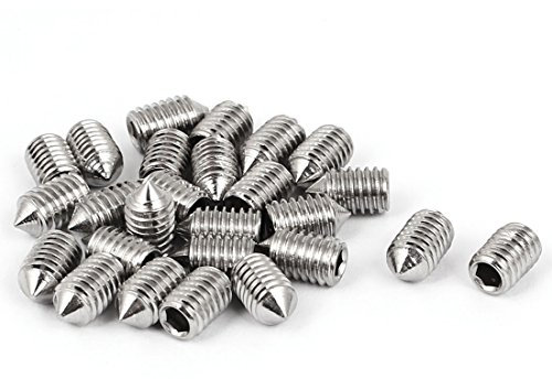 sourcing map Vis Pointeau Conique pour Poignée de Porte Vis Sans Tête Hexagonale M6 x 10 mm Acier inoxydable 304 25 pcs
