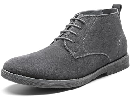 Bruno Marc Stivaletti Chukka Invernali in Pelle,Grigio,39.5