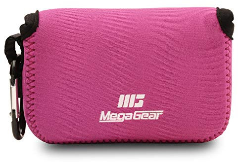 MegaGear MG807 Ultra Light Neoprene Camera Case compatible with Fujifilm FinePix XP140, XP130, XP120, XP90 - Hot Pink