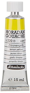 Schmincke - Horadam Gouache, Zitronengelb, 15 ml-Tube, 12 220 006, feinste Gouache, natürliche Deckkraft, höchst pigmentiert, farbintensiv und matt