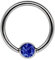 Titan Ring in 1,2 x 9 mm als Lippenbändchen Piercing mit flachem Stein in 4 mm Ø, dunkelblau