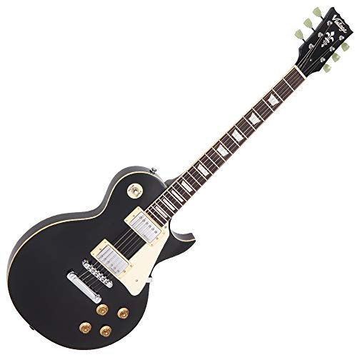 VINTAGE V100 ReIssued Electric Guitar ~ Gloss Black