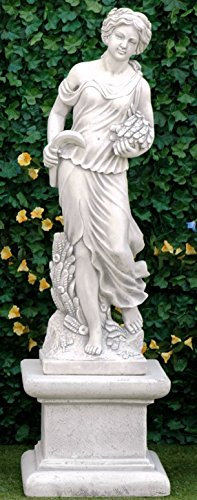 CASABRICONLINE Statua da Giardino Estate in Cemento e Marmo con Base Colore Grigio