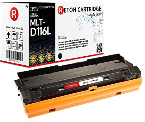 4 Original Reton Toner je 4.800 Seiten kompatibel, Schwarz, MLT-D116L für Samsung Xpress M2625, M2625D, M2675FN, M2820DW, M2825DW, M2825ND, M2835DW, M2875FD, M2875FW, M2875ND, M2885FW