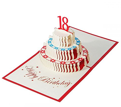 3D KARTE Zum 18. Geburtstag I Pop-Up Karte als Geburtstagskarte I Klappkarte als Geldgeschenk, Glückwunschkarte, Geschenk