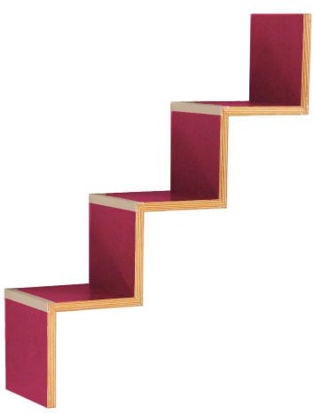 Eichenfrau Zickzack Regal 7-schenklig 60x80x21 cm (BxHxT) form805 Multiplex Birke Himbeere