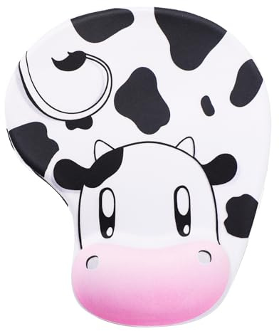 sourcing map Ergonomic Mouse Pad, Cow Style, Wrist Support, Non-Slip, 1pc | Cow style ergonomic mouse mat with wrist support, non-slip rubber base, durable washable computer mouse pad for easy typing