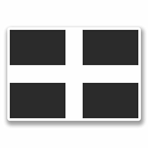 Vinyl-Aufkleber #9683, Cornwall-Flagge, 10 cm breit x 7 cm hoch, 2 Stück